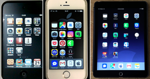 「iPhone 4s」と「iPhone SE」、「iPad Air」