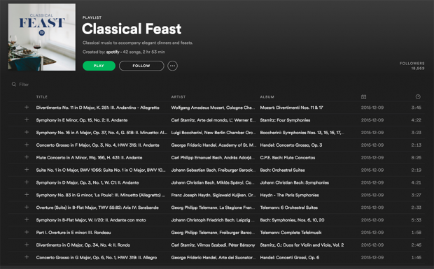 「Classical Feast」内の曲リスト