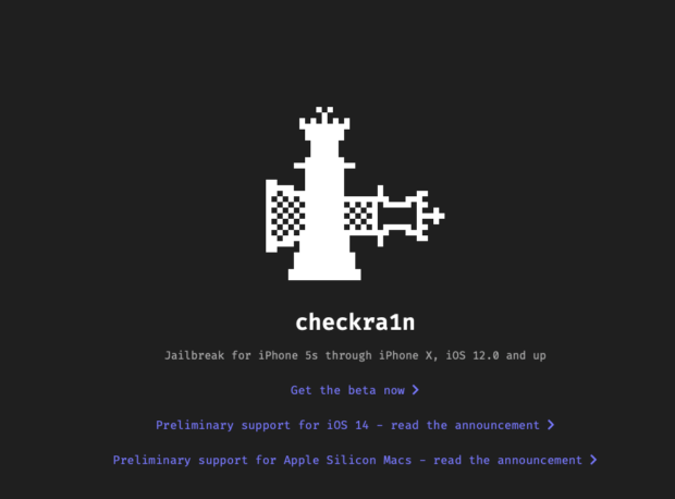 「Checkra1n」のトップページ