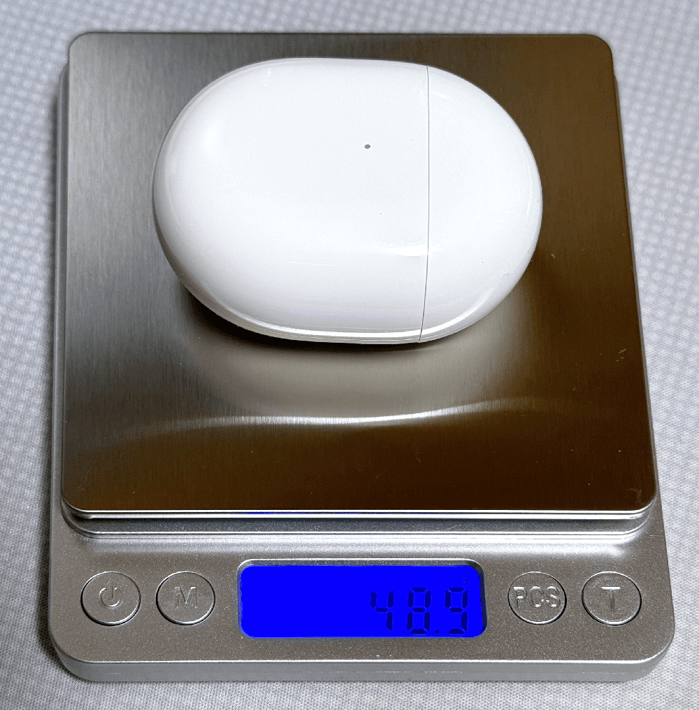 充電ケース入り「Redmi Buds 4」の重量は48.9g