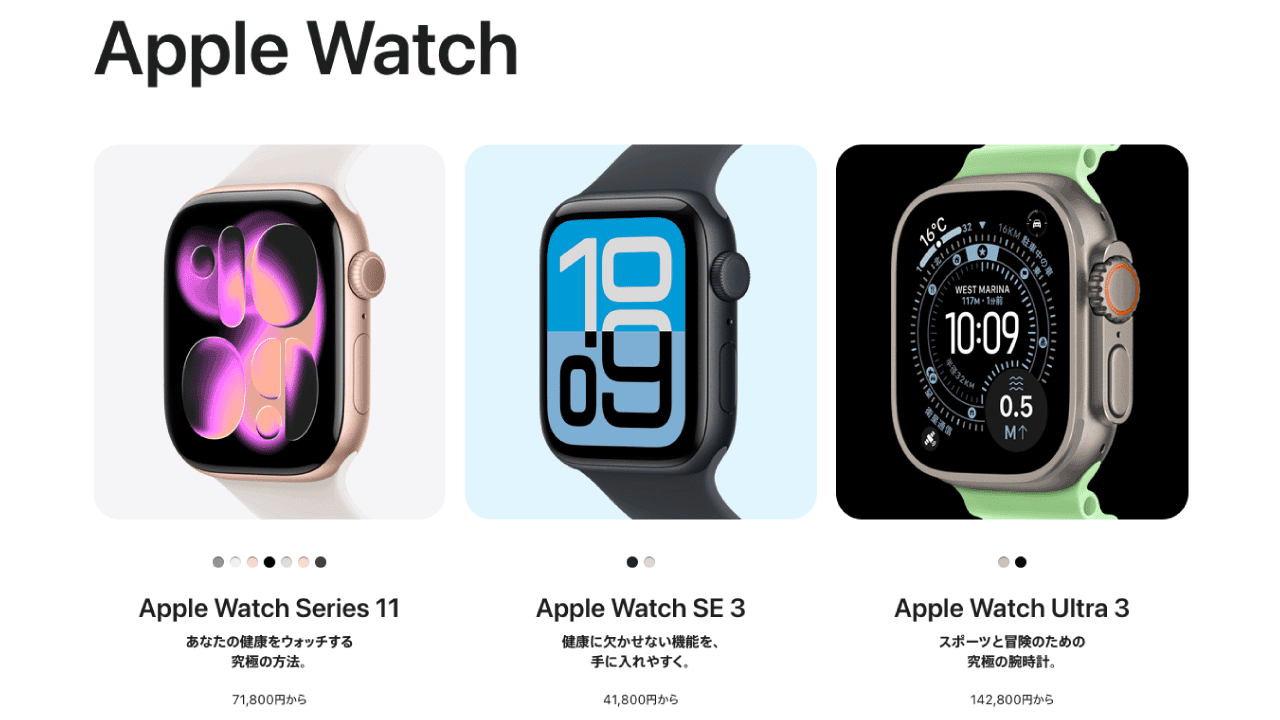 「Apple Watch」現行シリーズ