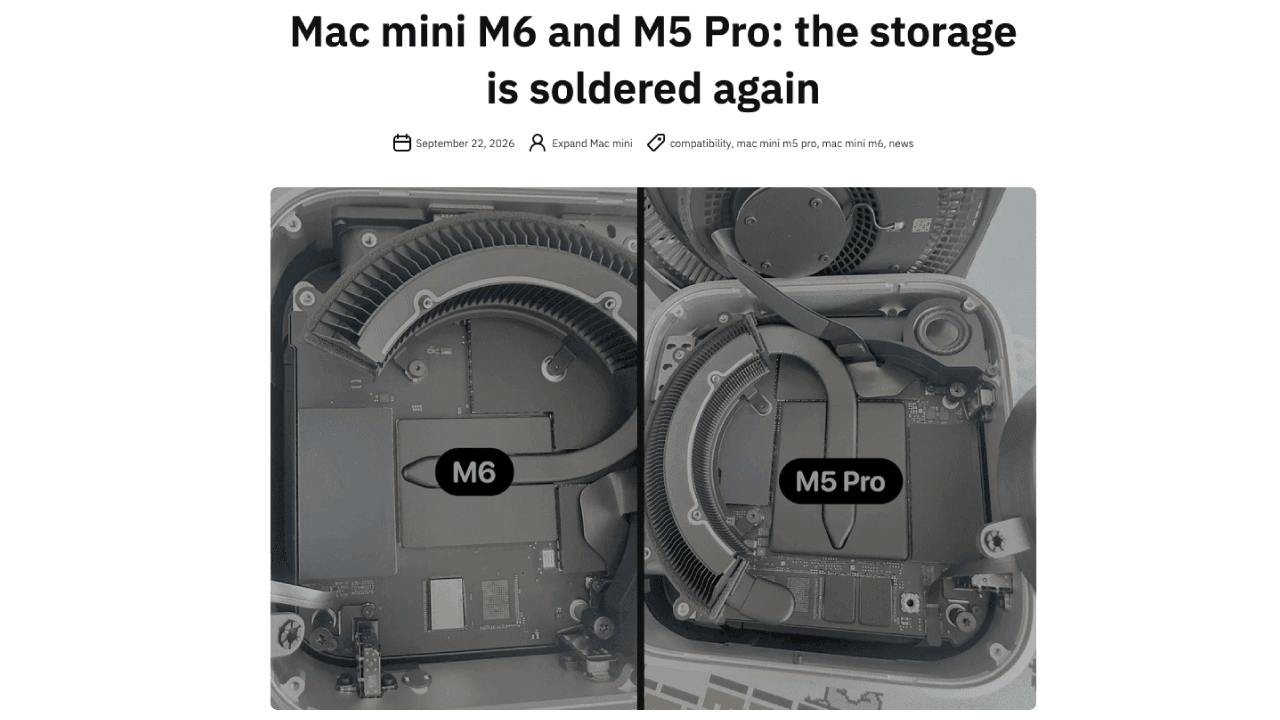 M6 Mac miniストレージ固定